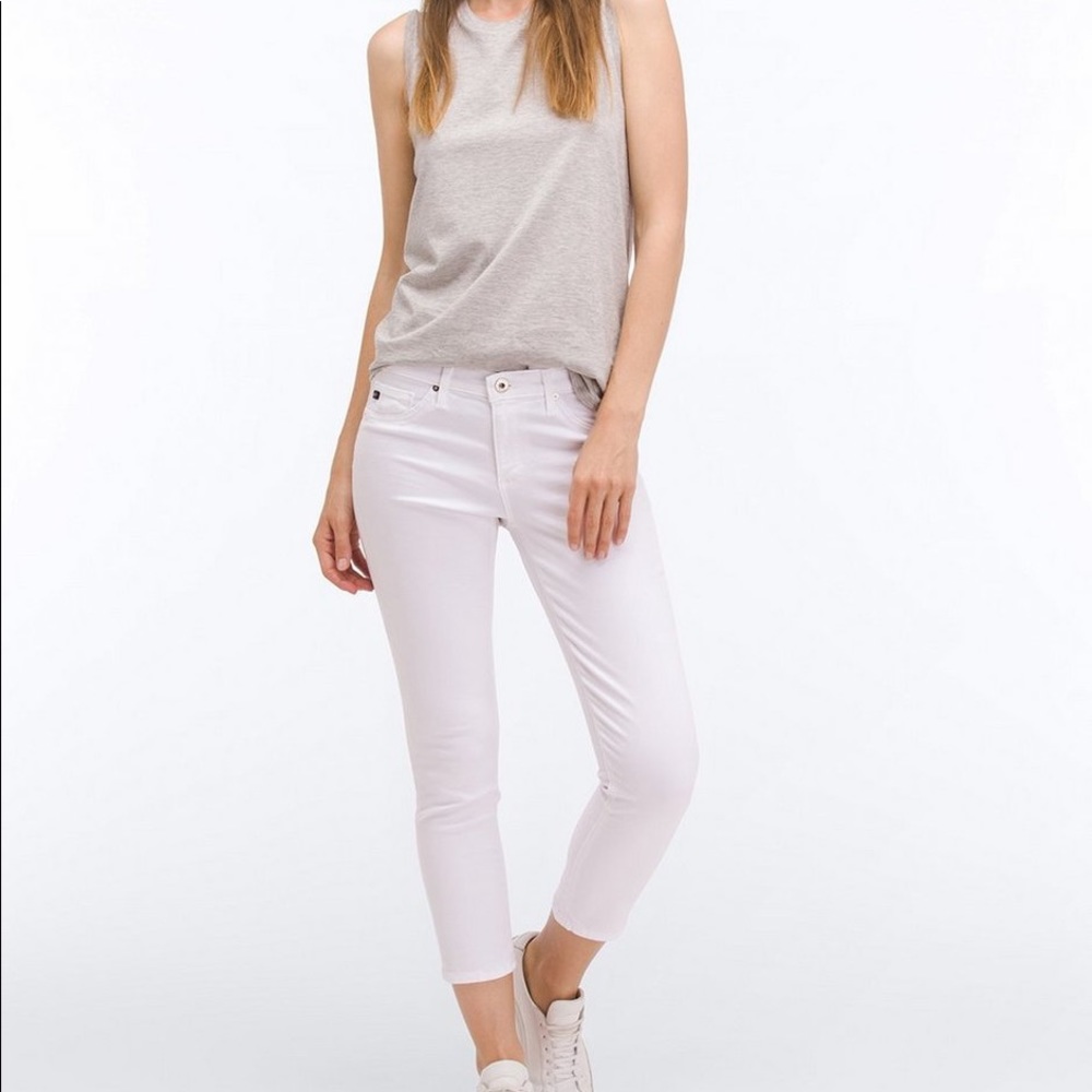 AG ADRIANO GOLDSCHMIED The Stilt Crop Cigarette Jean White